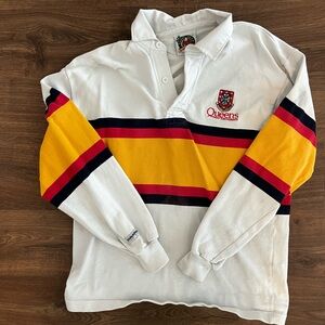 Vintage Unisex Queen’s University Rugby Wear Barbarian Striped Rugby Sweater M